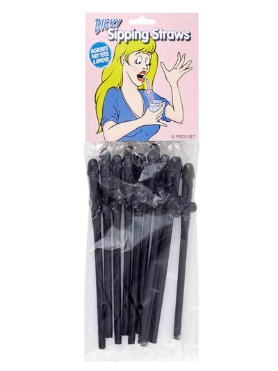 Dicky Sipping Straws 10 Pack Black 1